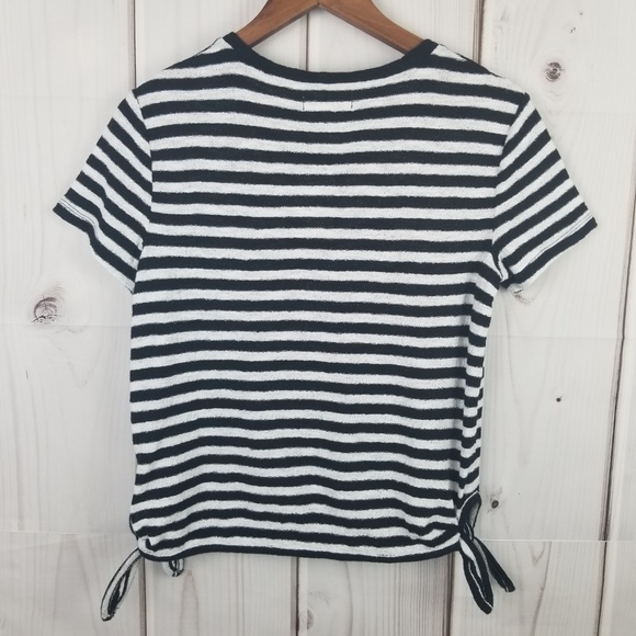 NWT Madewell Modern Stripe Side-Tie T-Shirt - Picture 5 of 6